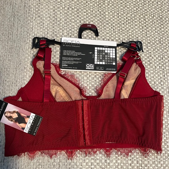 Sofia Intimates by Sofia Vergara Eyelash bustier Red Size 38B New with Tags - Picture 3 of 6